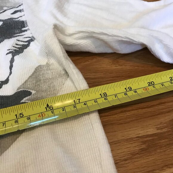 Vtg American Eagle Outfitter 1977 Athletic Fit Long Sleeve Cream Shirt Med Y2K - Picture 11 of 12